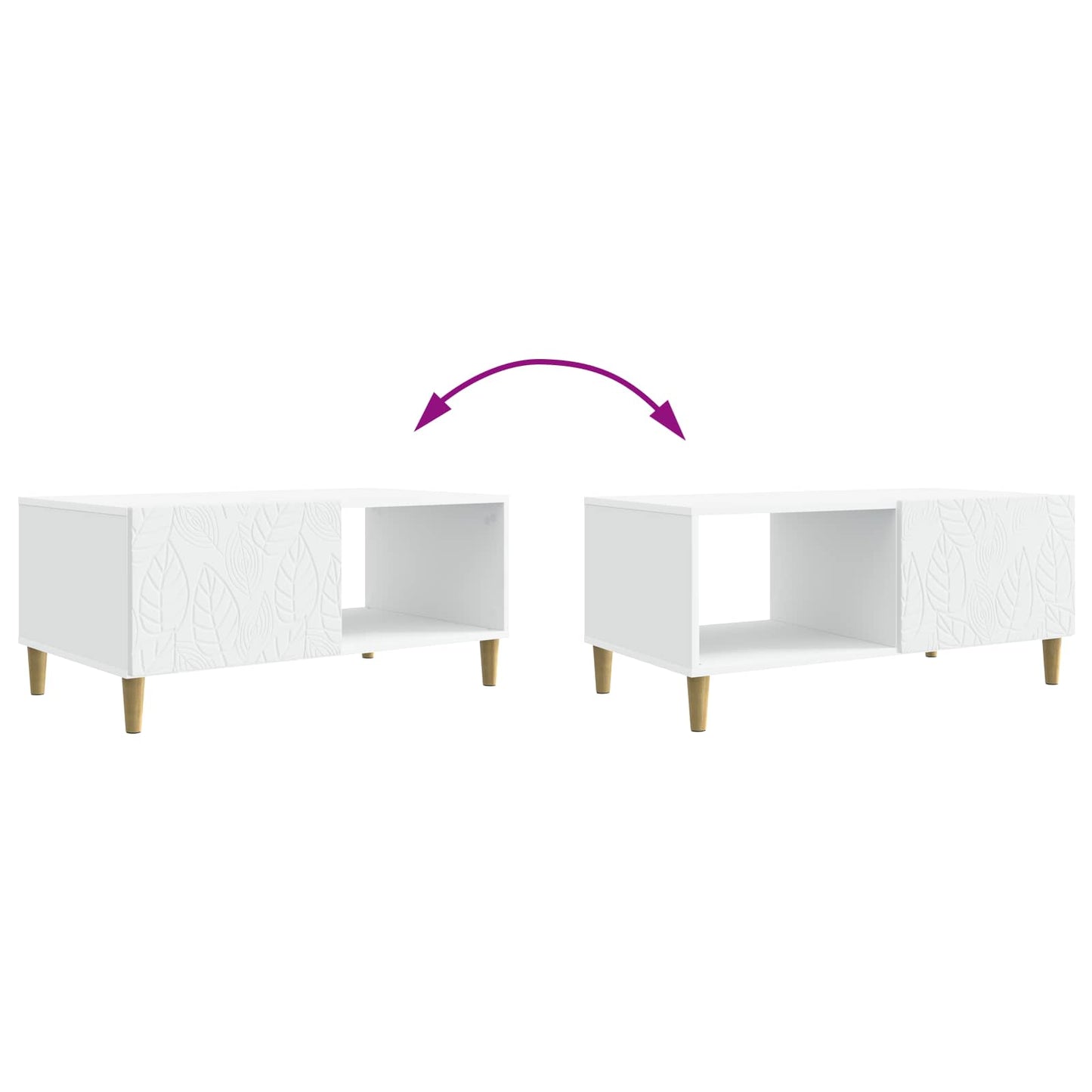 vidaXL Coffee Table White 90 x 50 x 40 cm Engineered Wood