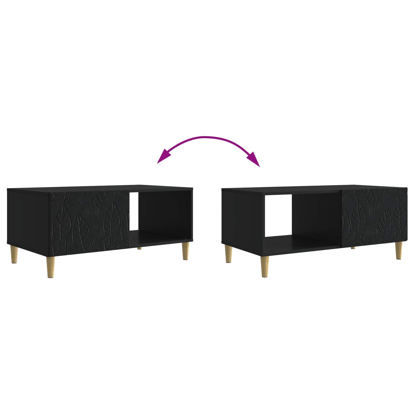vidaXL Coffee Table Black 90 x 50 x 40 cm Engineered Wood