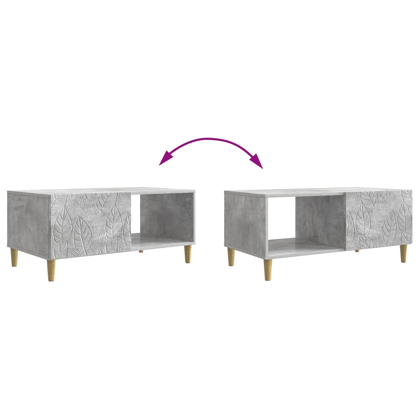 vidaXL Coffee Table Concrete Grey 90 x 50 x 40 cm Engineered Wood