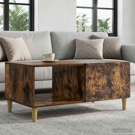vidaXL Coffee Table Smoked Oak 90 x 50 x 40 cm Engineered Wood