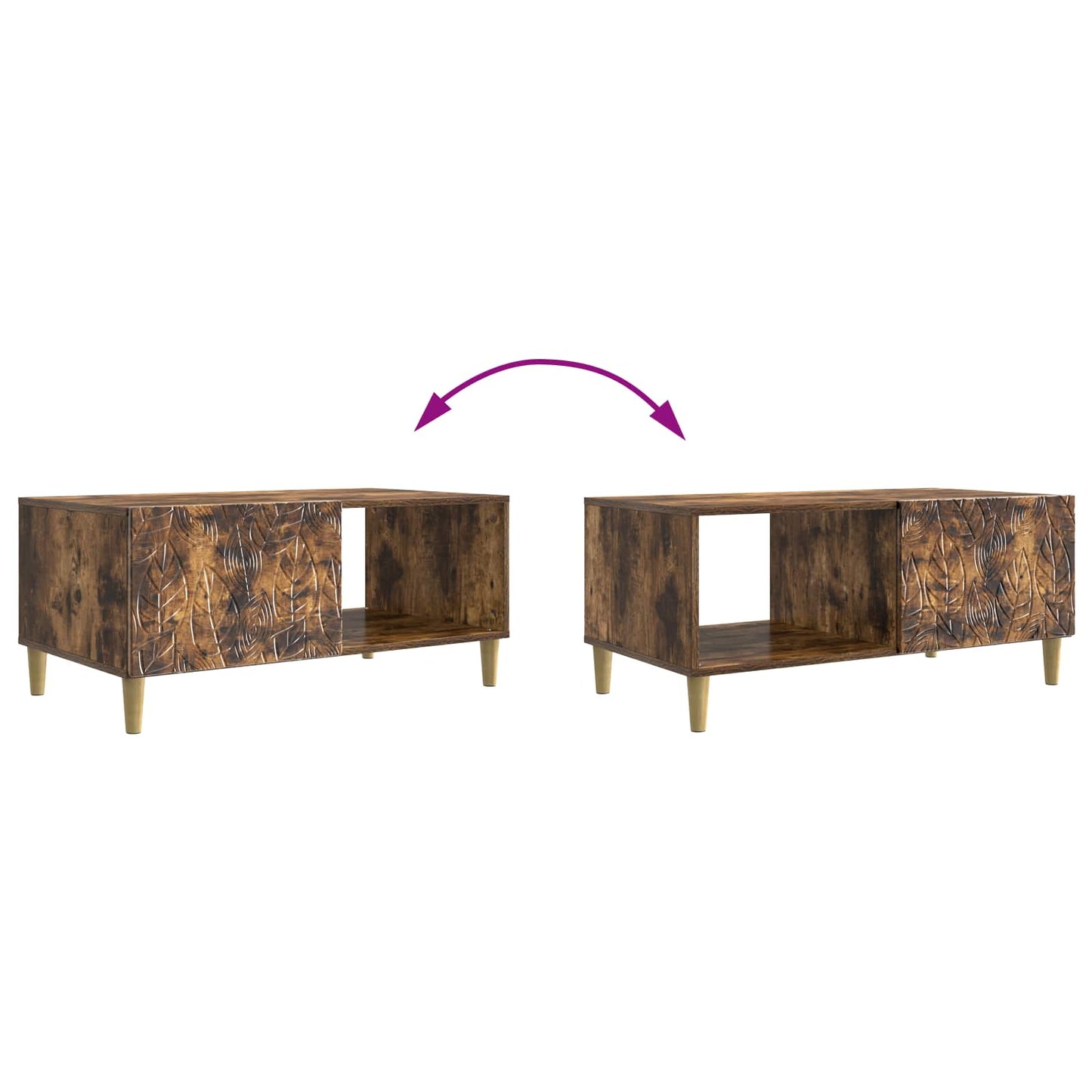 vidaXL Coffee Table Smoked Oak 90 x 50 x 40 cm Engineered Wood