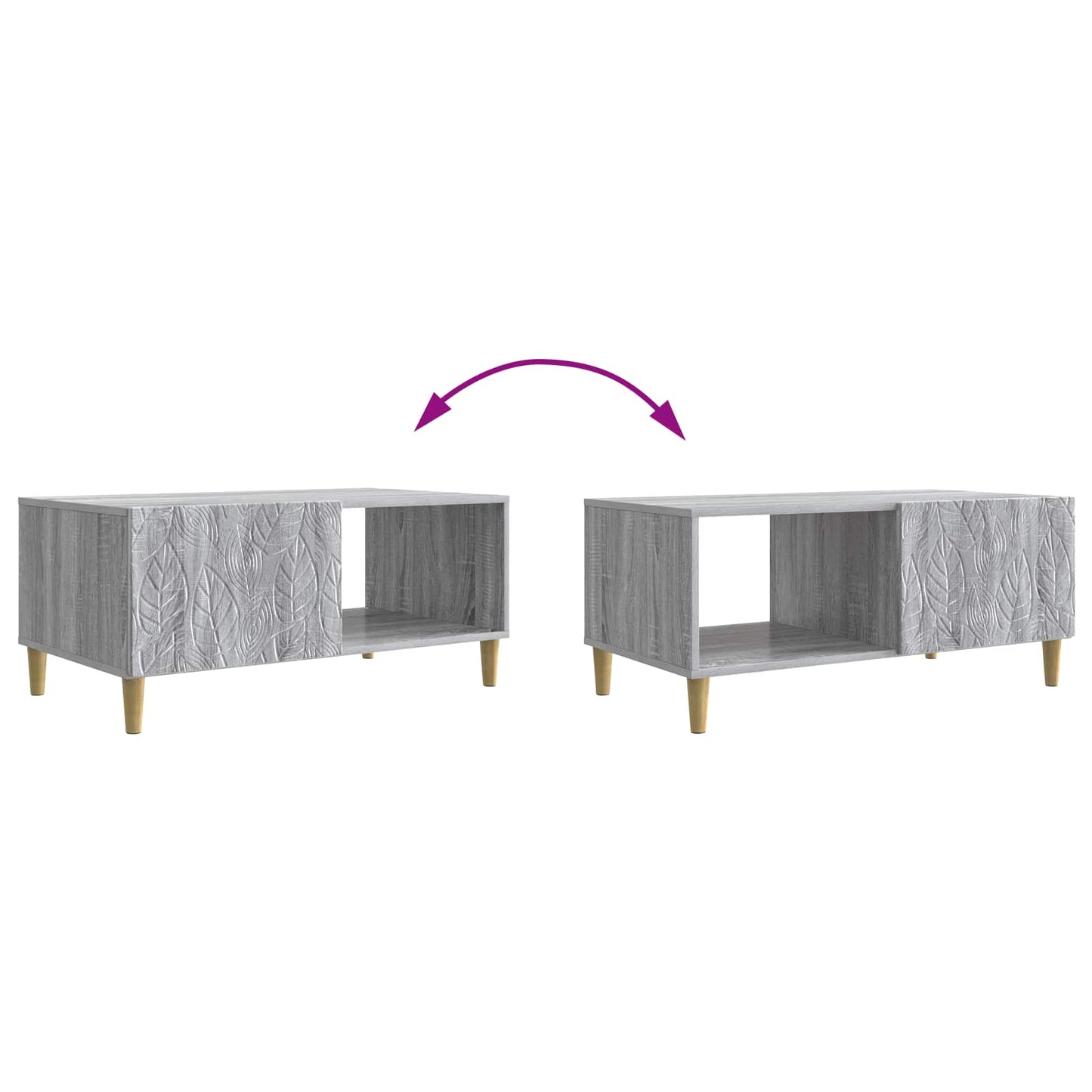 vidaXL Coffee Table Grey Sonoma 90 x 50 x 40 cm Engineered Wood