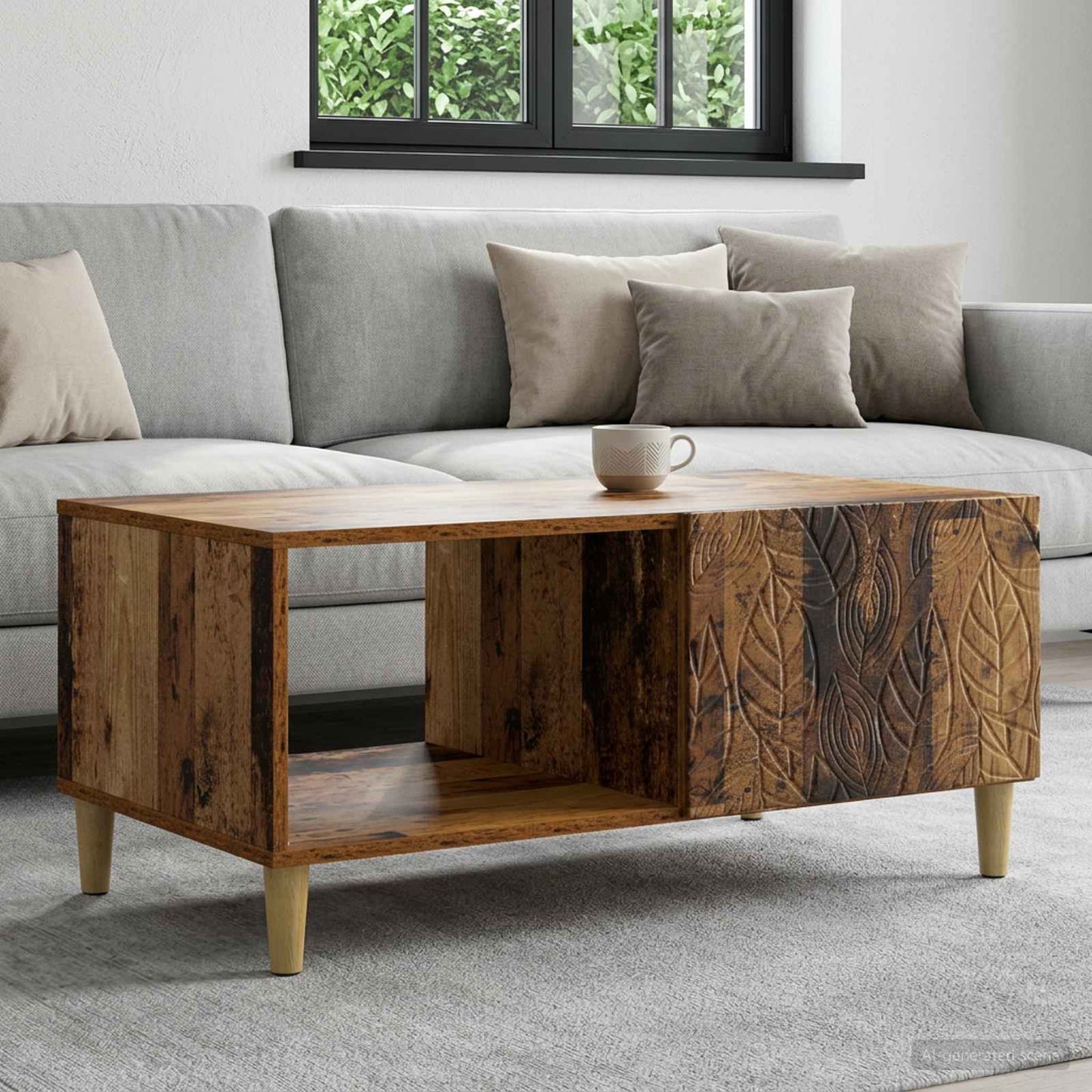 vidaXL Coffee Table Old Wood 90 x 50 x 40 cm Engineered Wood