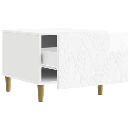 vidaXL Coffee Table High Gloss White 50 x 49 x 40 cm Engineered Wood