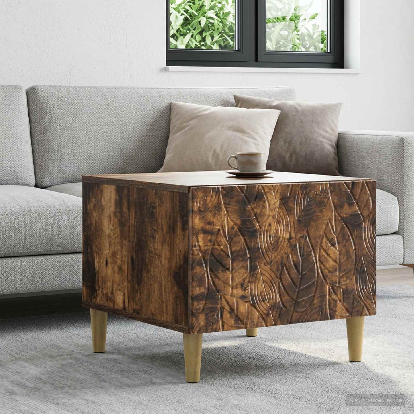 vidaXL Coffee Table Smoked Oak 50 x 49 x 40 cm Engineered Wood