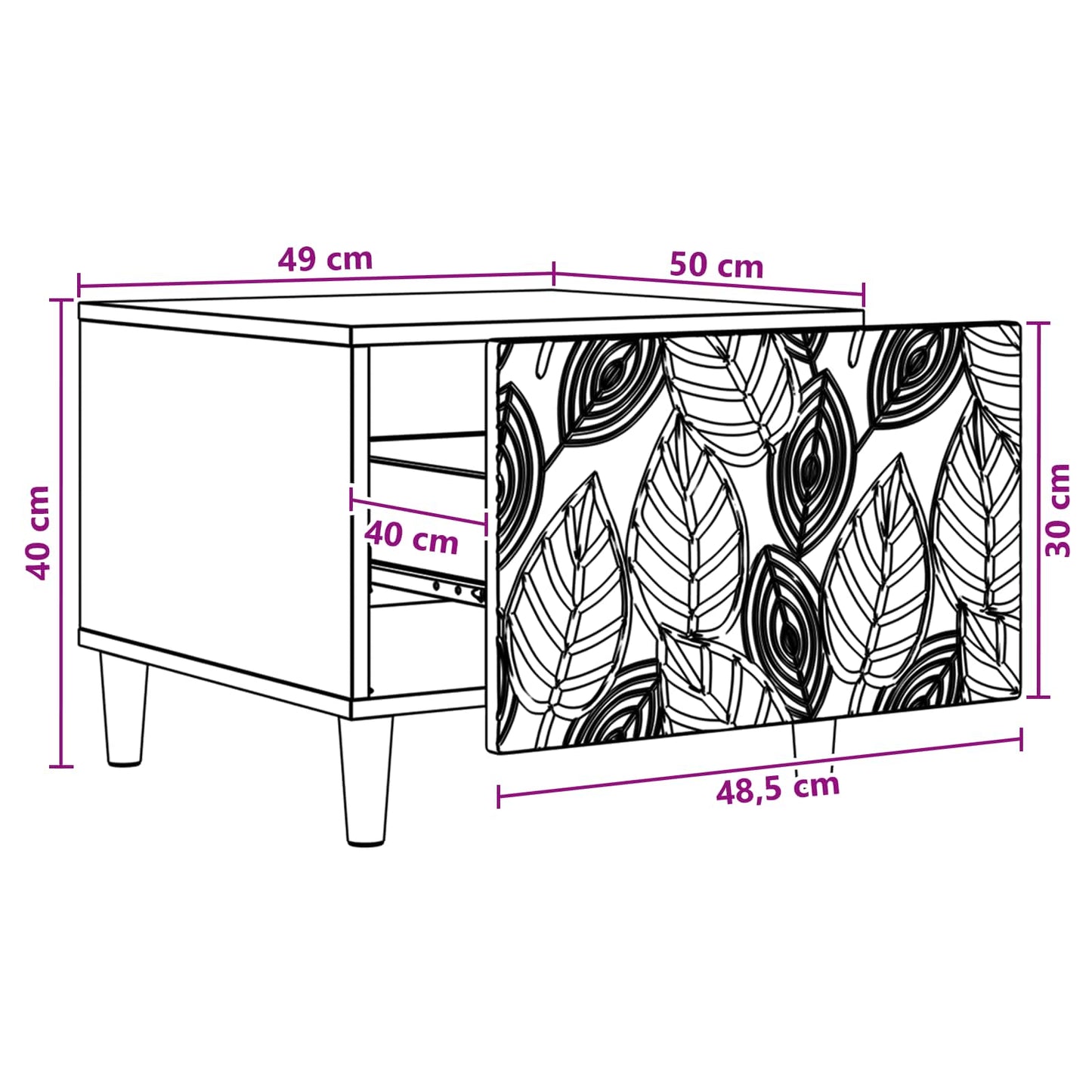 vidaXL Coffee Table Smoked Oak 50 x 49 x 40 cm Engineered Wood