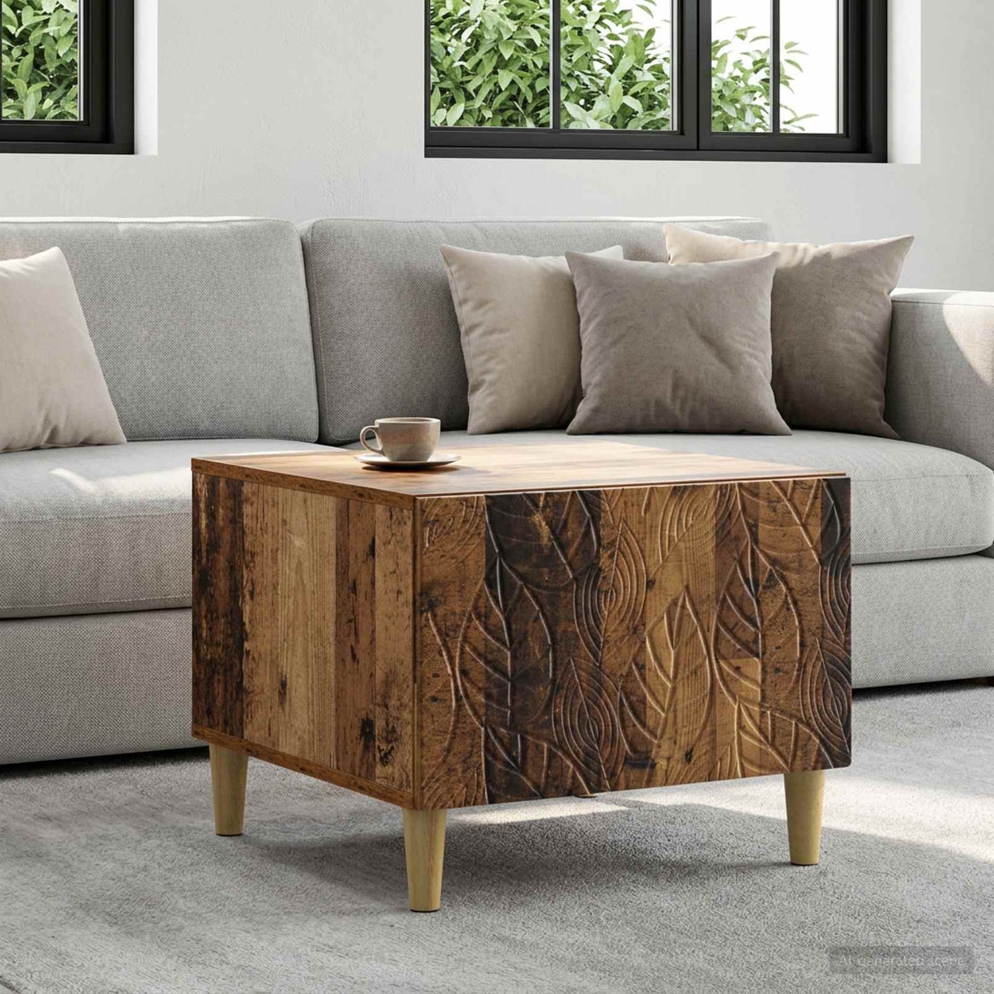 vidaXL Coffee Table Old Wood 50 x 49 x 40 cm Engineered Wood