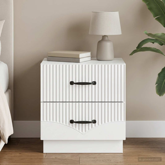 vidaXL Bedside Cabinet White 43 x 34.5 x 44.5 cm Engineered Wood