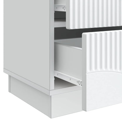 vidaXL Bedside Cabinet 2 pcs White 43 x 34.5 x 44.5 cm Engineered Wood