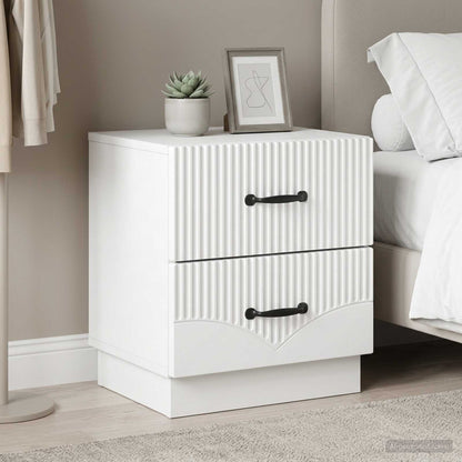 vidaXL Bedside Cabinet 2 pcs White 43 x 34.5 x 44.5 cm Engineered Wood