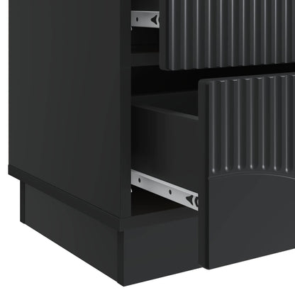 vidaXL Bedside Cabinet Black 43 x 34.5 x 44.5 cm Engineered Wood