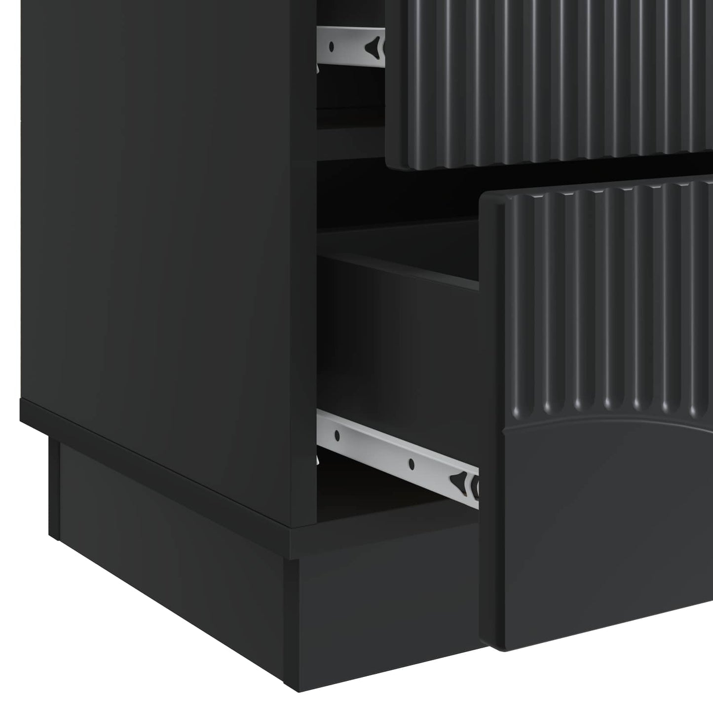 vidaXL Bedside Cabinet 2 pcs Black 43 x 34.5 x 44.5 cm Engineered Wood