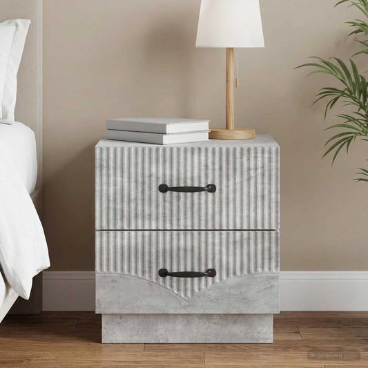 vidaXL Bedside Cabinet with Drawer Concrete Grey 43 x 34.5 x 44.5 cm