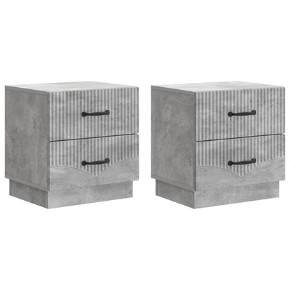 vidaXL Bedside Cabinet 2 pcs Concrete Grey 43 x 34.5 x 44.5 cm