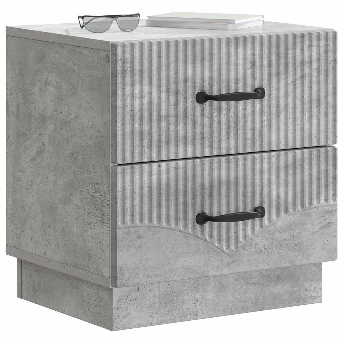 vidaXL Bedside Cabinet 2 pcs Concrete Grey 43 x 34.5 x 44.5 cm