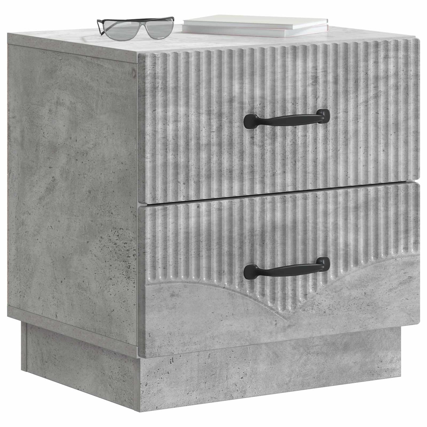 vidaXL Bedside Cabinet 2 pcs Concrete Grey 43 x 34.5 x 44.5 cm