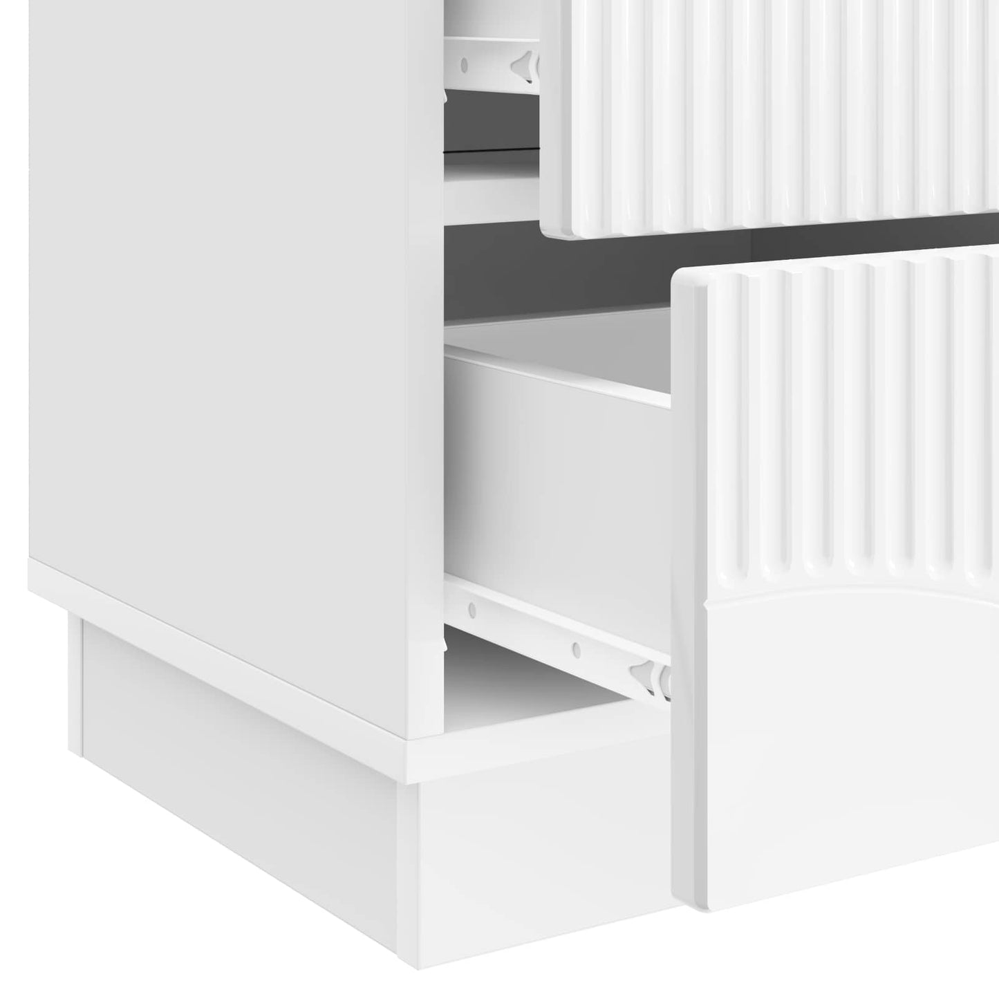 vidaXL Bedside Cabinet 2 pcs High Gloss White 43 x 34.5 x 44.5 cm