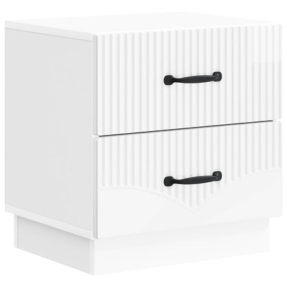 vidaXL Bedside Cabinet 2 pcs High Gloss White 43 x 34.5 x 44.5 cm