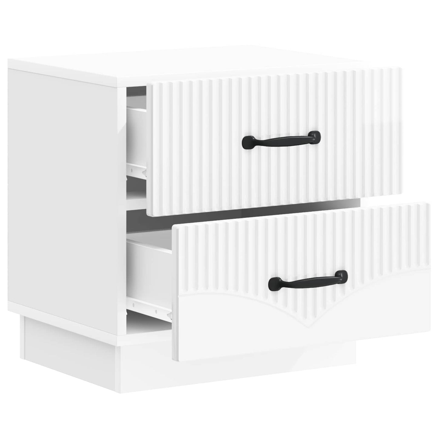 vidaXL Bedside Cabinet 2 pcs High Gloss White 43 x 34.5 x 44.5 cm