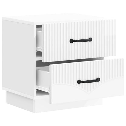 vidaXL Bedside Cabinet 2 pcs High Gloss White 43 x 34.5 x 44.5 cm