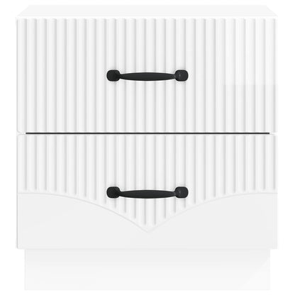 vidaXL Bedside Cabinet 2 pcs High Gloss White 43 x 34.5 x 44.5 cm
