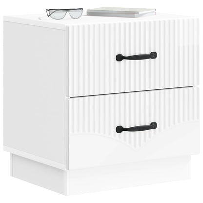 vidaXL Bedside Cabinet 2 pcs High Gloss White 43 x 34.5 x 44.5 cm