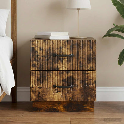 vidaXL Bedside Cabinet Smoked Oak 43 x 34.5 x 44.5 cm Engineered Wood
