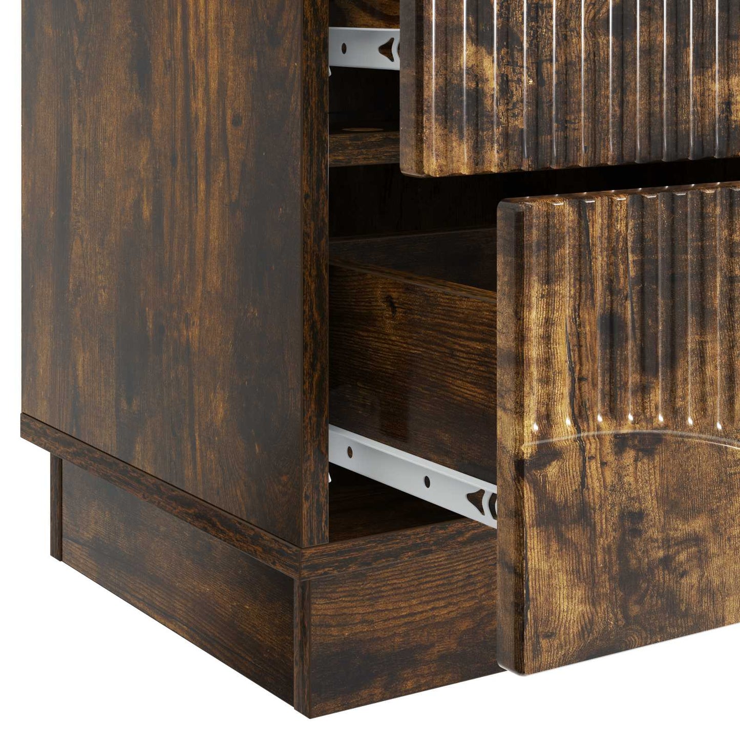 vidaXL Bedside Cabinet 2 pcs Smoked Oak 43 x 34.5 x 44.5 cm