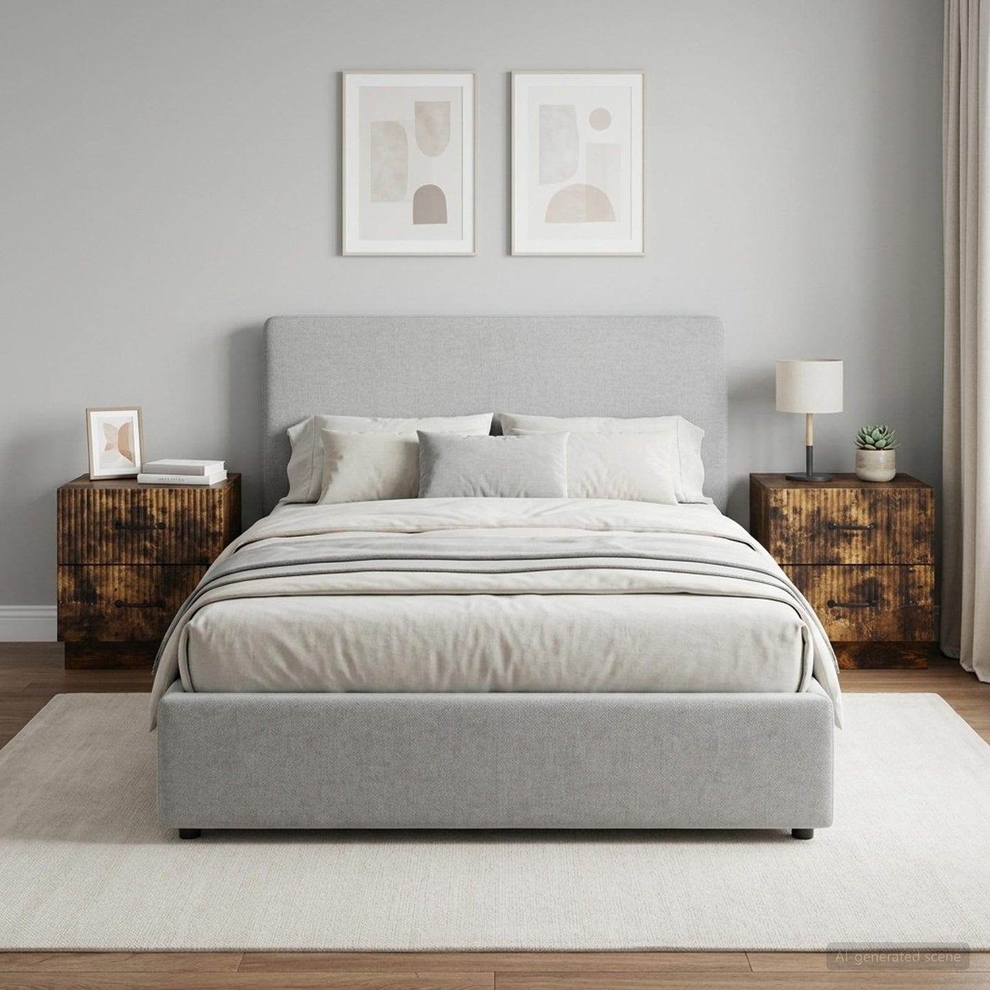 vidaXL Bedside Cabinet 2 pcs Smoked Oak 43 x 34.5 x 44.5 cm