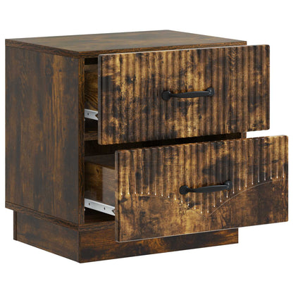 vidaXL Bedside Cabinet 2 pcs Smoked Oak 43 x 34.5 x 44.5 cm