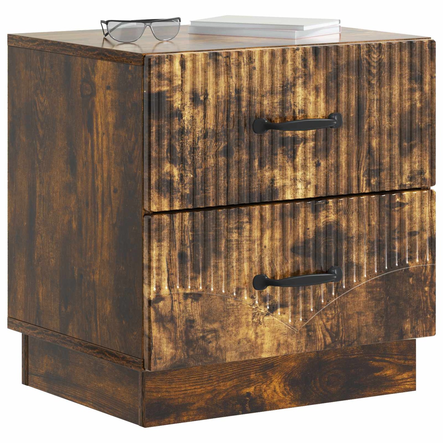 vidaXL Bedside Cabinet 2 pcs Smoked Oak 43 x 34.5 x 44.5 cm