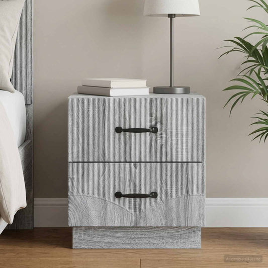 vidaXL Bedside Cabinet Grey Sonoma 43 x 34.5 x 44.5 cm Engineered Wood
