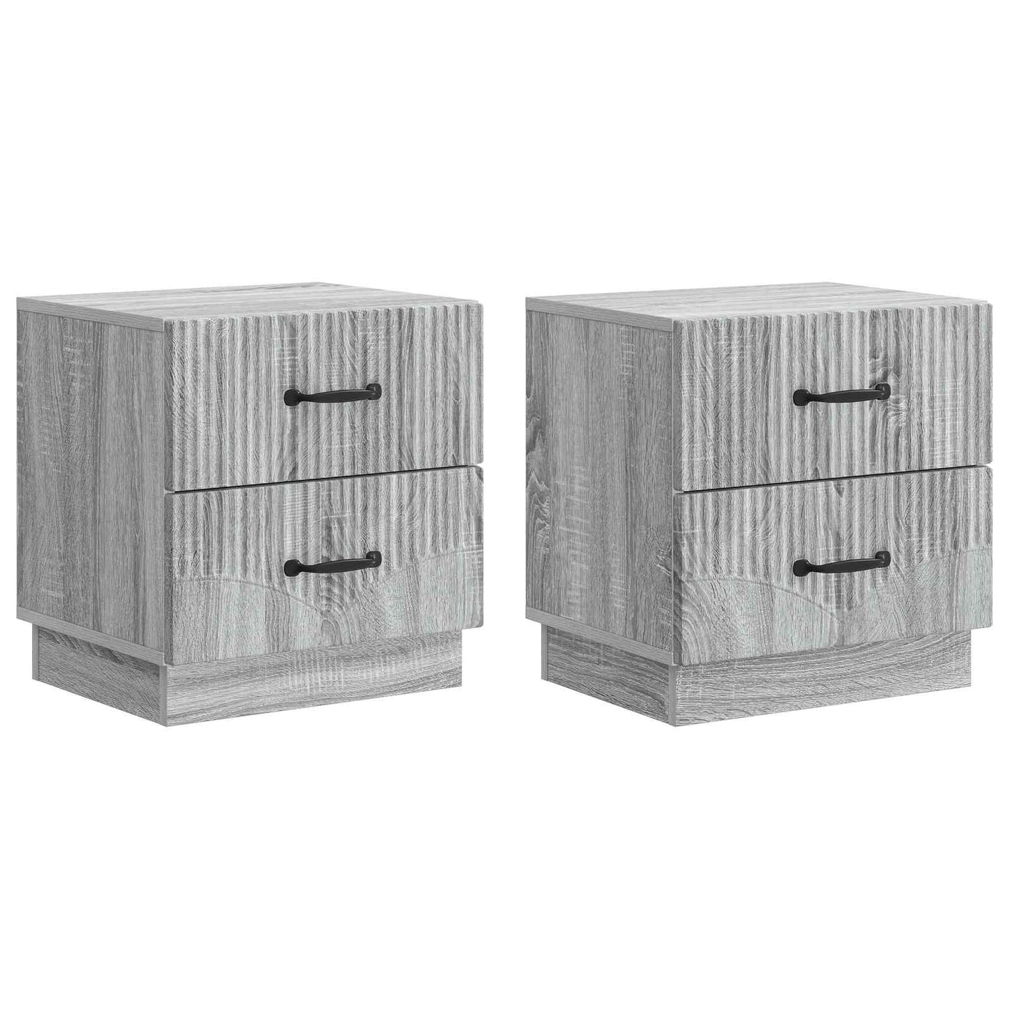 vidaXL Bedside Cabinet 2 pcs Grey Sonoma 43 x 34.5 x 44.5 cm