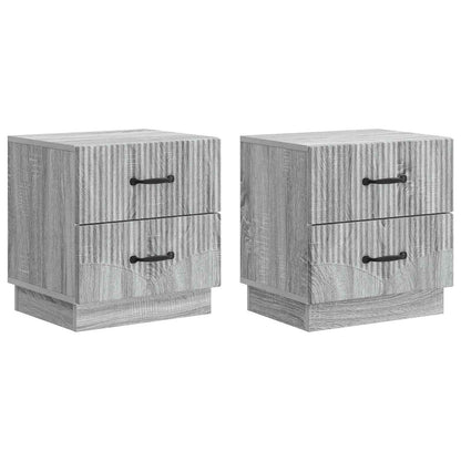 vidaXL Bedside Cabinet 2 pcs Grey Sonoma 43 x 34.5 x 44.5 cm
