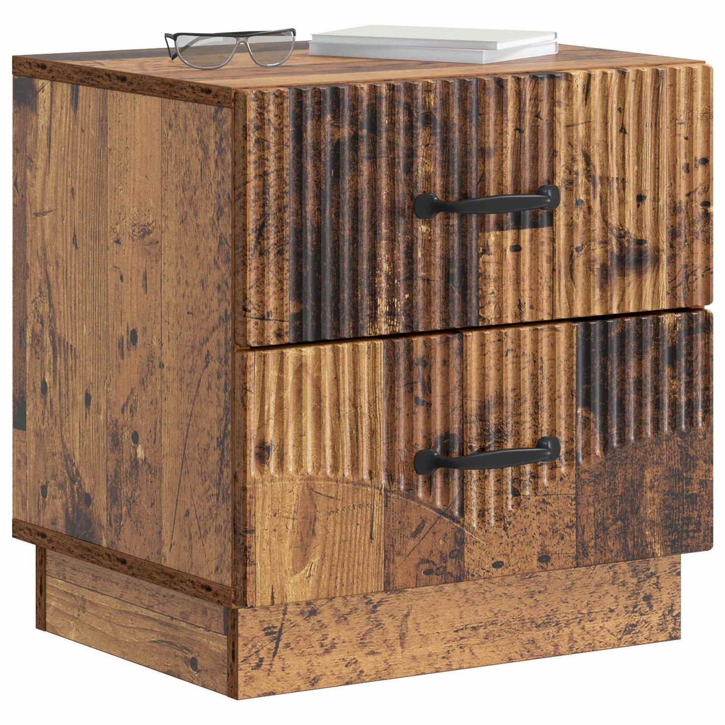 vidaXL Bedside Cabinet Old Wood 43 x 34.5 x 44.5 cm Engineered Wood