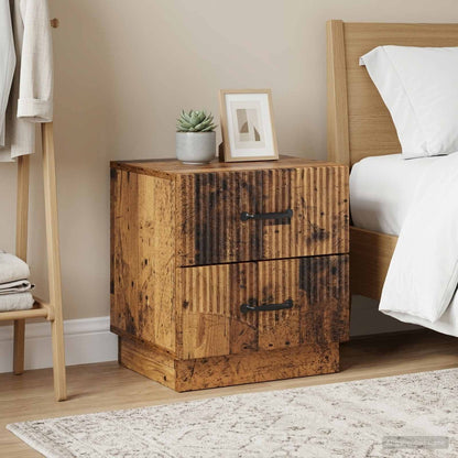 vidaXL Bedside Cabinet with Drawer 2 pcs Old Wood 43 x 34.5 x 44.5 cm