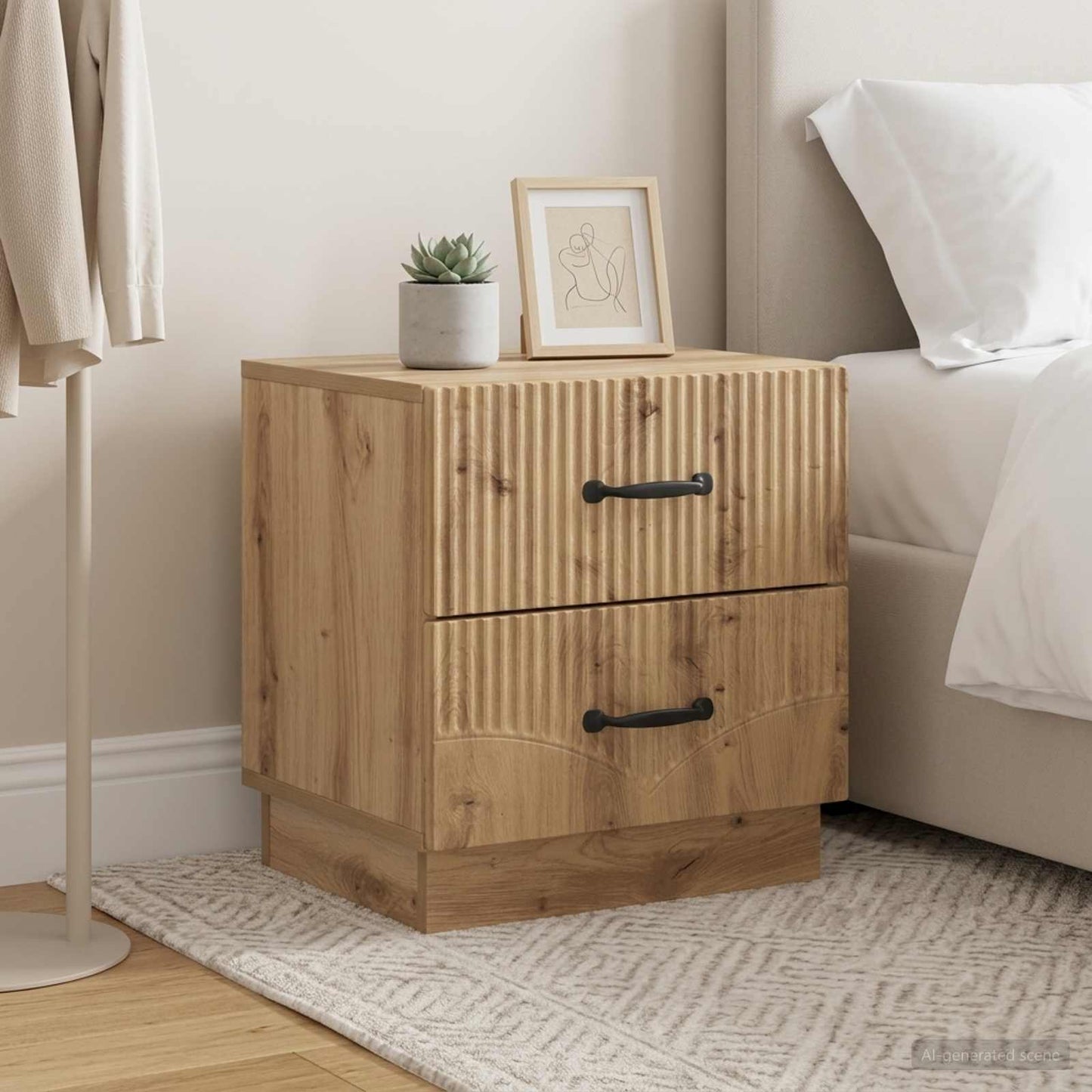 vidaXL Bedside Cabinet 2 pcs Artisan Oak 43 x 34.5 x 44.5 cm