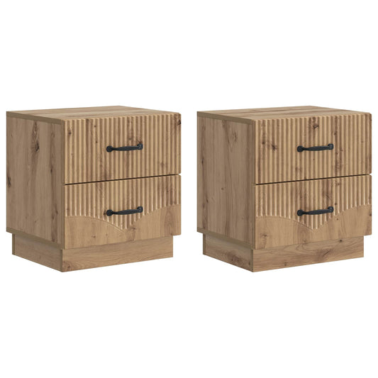 vidaXL Bedside Cabinet 2 pcs Artisan Oak 43 x 34.5 x 44.5 cm