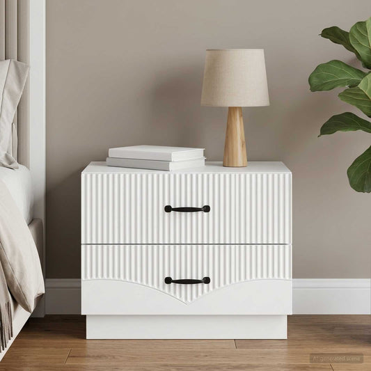 vidaXL Bedside Cabinet White 62 x 34.5 x 44.5 cm Engineered Wood