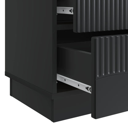 vidaXL Bedside Cabinet Black 62 x 34.5 x 44.5 cm Engineered Wood