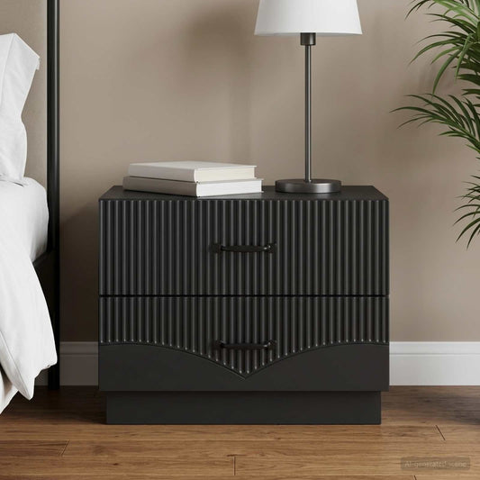 vidaXL Bedside Cabinet Black 62 x 34.5 x 44.5 cm Engineered Wood