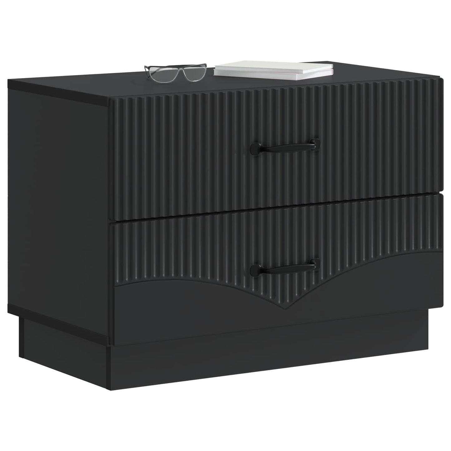 vidaXL Bedside Cabinet Black 62 x 34.5 x 44.5 cm Engineered Wood