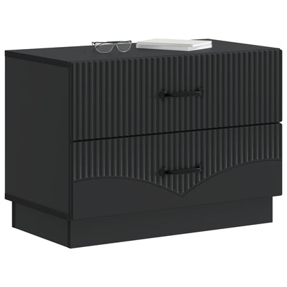 vidaXL Bedside Cabinet Black 62 x 34.5 x 44.5 cm Engineered Wood
