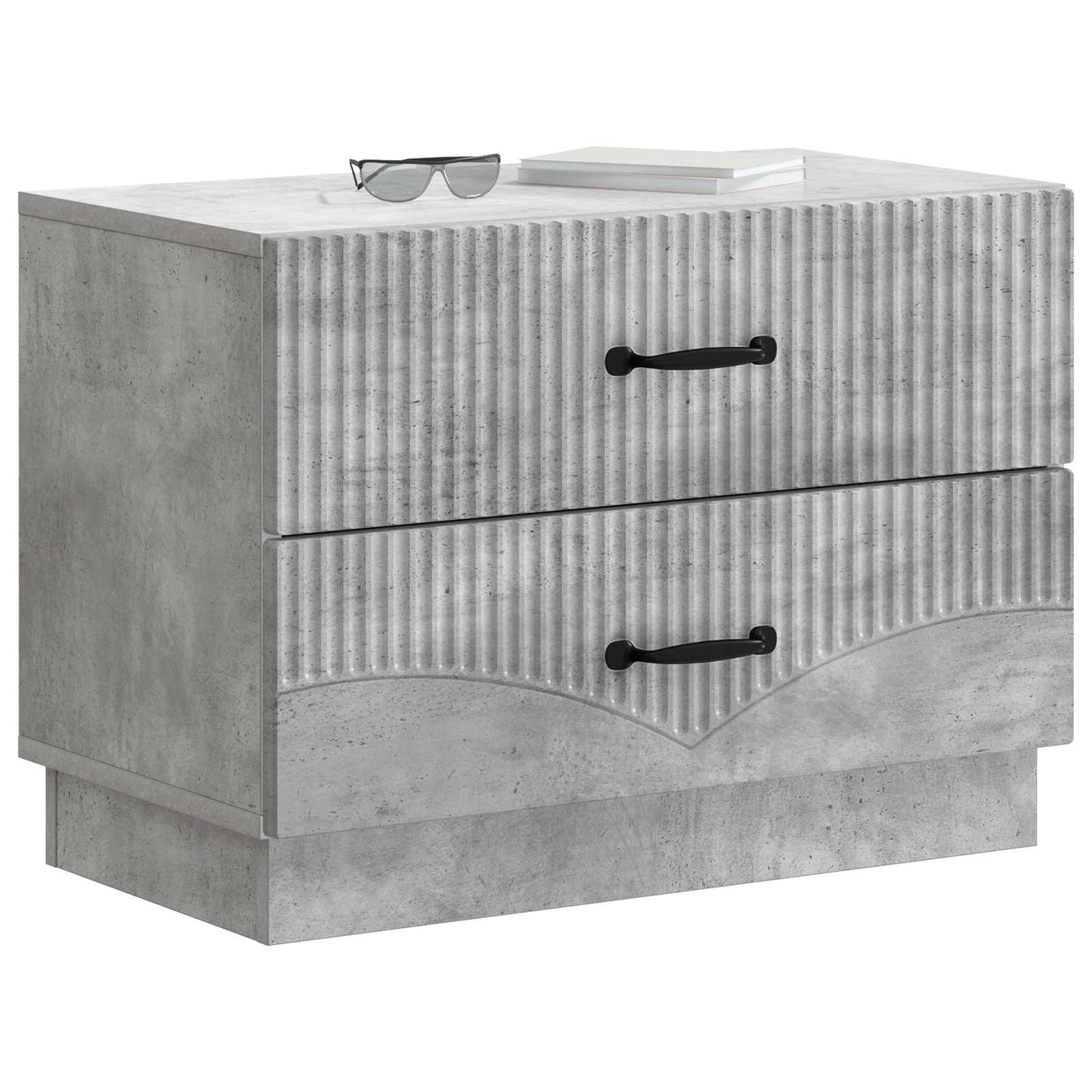 vidaXL Bedside Cabinet with Drawer Concrete Grey 62 x 34.5 x 44.5 cm