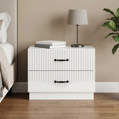 vidaXL Bedside Cabinet High Gloss White 62 x 34.5 x 44.5 cm