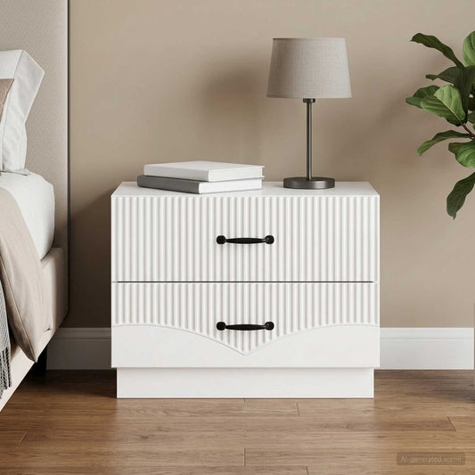 vidaXL Bedside Cabinet High Gloss White 62 x 34.5 x 44.5 cm