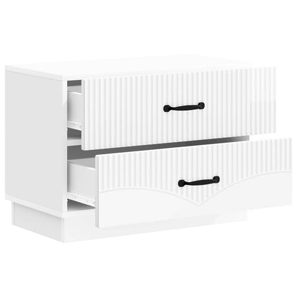 vidaXL Bedside Cabinet High Gloss White 62 x 34.5 x 44.5 cm