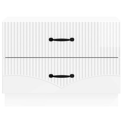 vidaXL Bedside Cabinet High Gloss White 62 x 34.5 x 44.5 cm