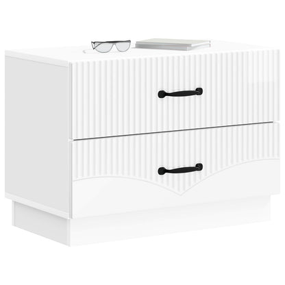 vidaXL Bedside Cabinet High Gloss White 62 x 34.5 x 44.5 cm