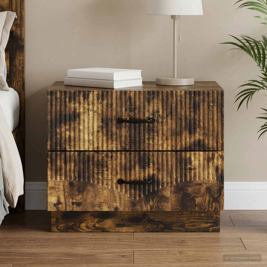 vidaXL Bedside Cabinet Smoked Oak 62 x 34.5 x 44.5 cm Engineered Wood